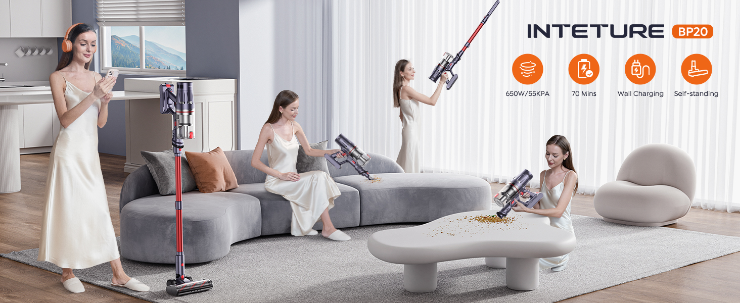 Amazon.com: INTETURE Cordless Vacuum Cleaner, 650W 55Kpa 70Mins